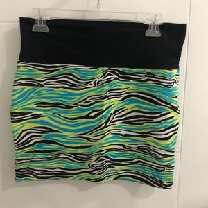 Cotton zebra print mini skirt
